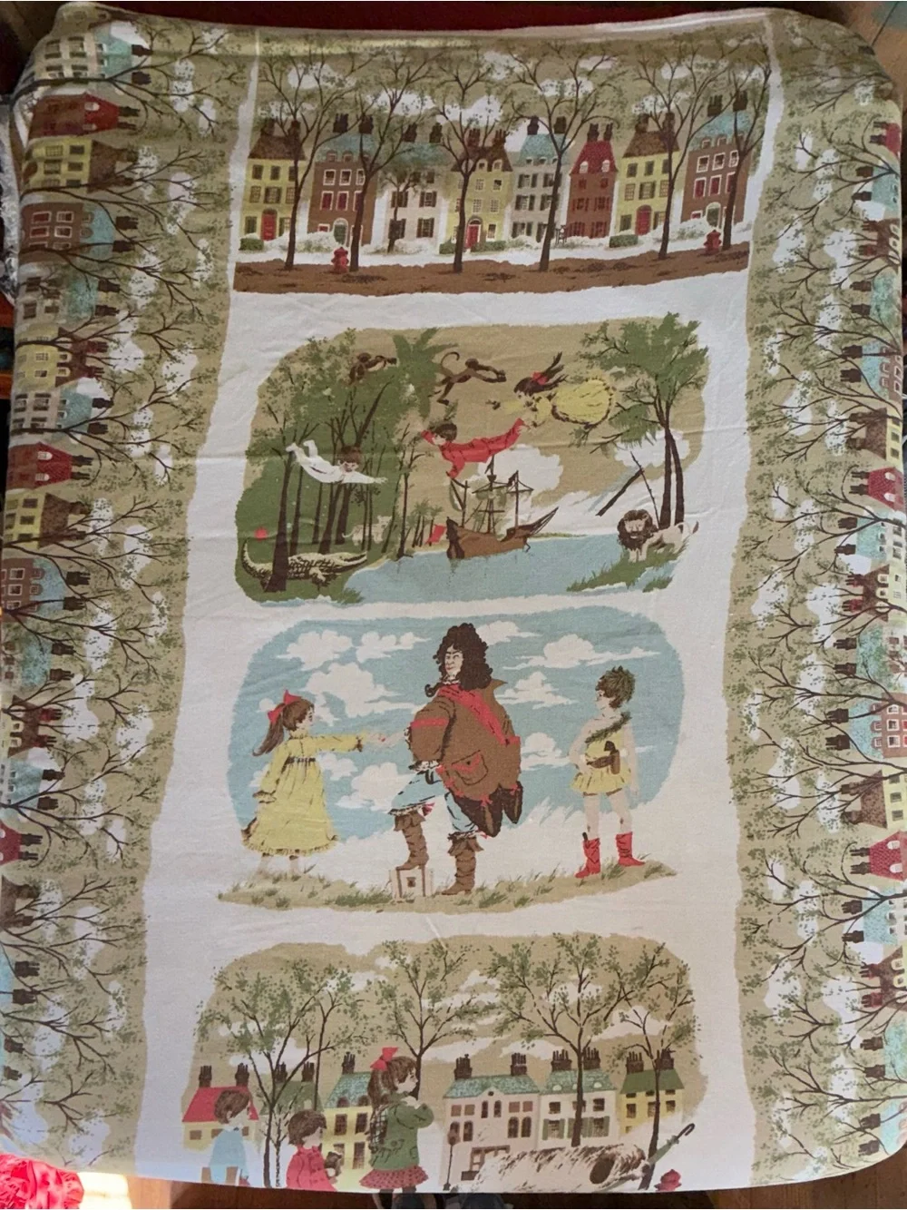 Fieldcrest Storybook Cotton Coverlet Peter Pan Vintage 1966